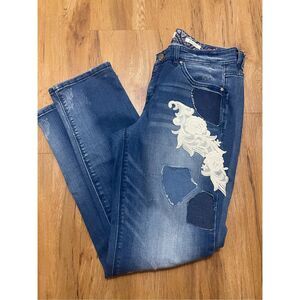 Vintage American Blues Size 4 Womens Bestie Jean Distressed Patchwork